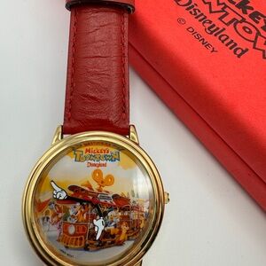 Working Ltd Ed Mickey’s Toontown red watch. Disneyland.  Disney. Mickey hands.